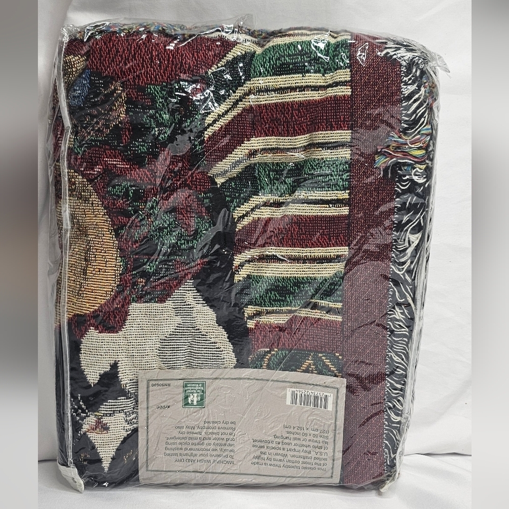 ​Cozy Cats Tapestry Woven Throw Blanket Linda Picken 50x60 100% Cotton USA  NEW - Picture 4 of 4